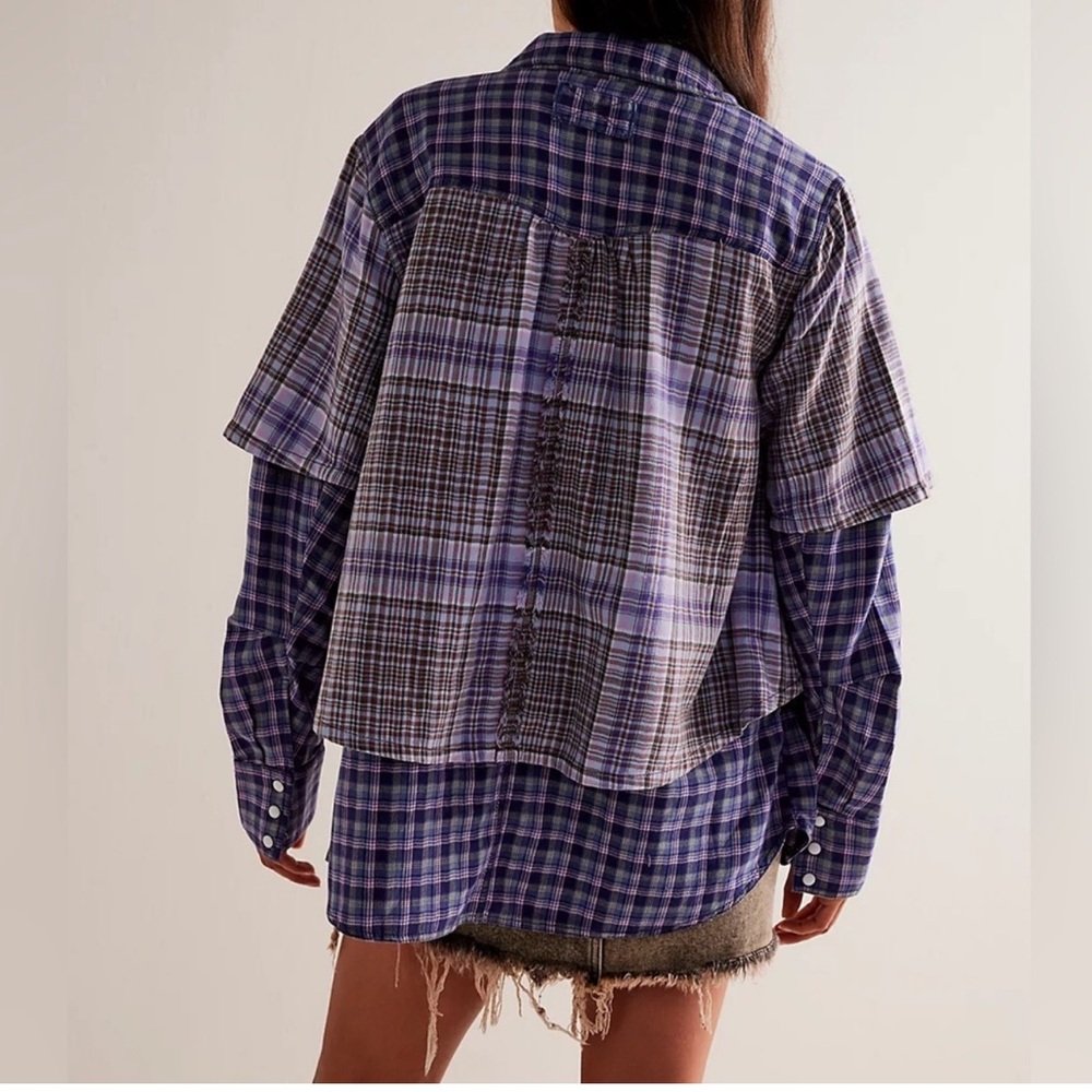 Free People | NWT We The Free Layer It Up Plaid Top Sz XS - Picture 6 of 12